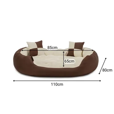 lionto panier pour chien 4-en-1 avec coussin réversible en tissu Oxford lionto panier pour chien 4-en-1 avec coussin réversible en tissu Oxford