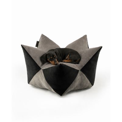 lionto coussin couronne pour chien et chat en suédine douce, lavable