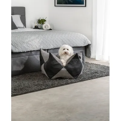 lionto coussin couronne pour chien et chat en suédine douce, lavable