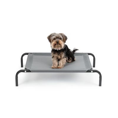 lionto lit pour chien extérieur surélevé en tissu respirant robuste