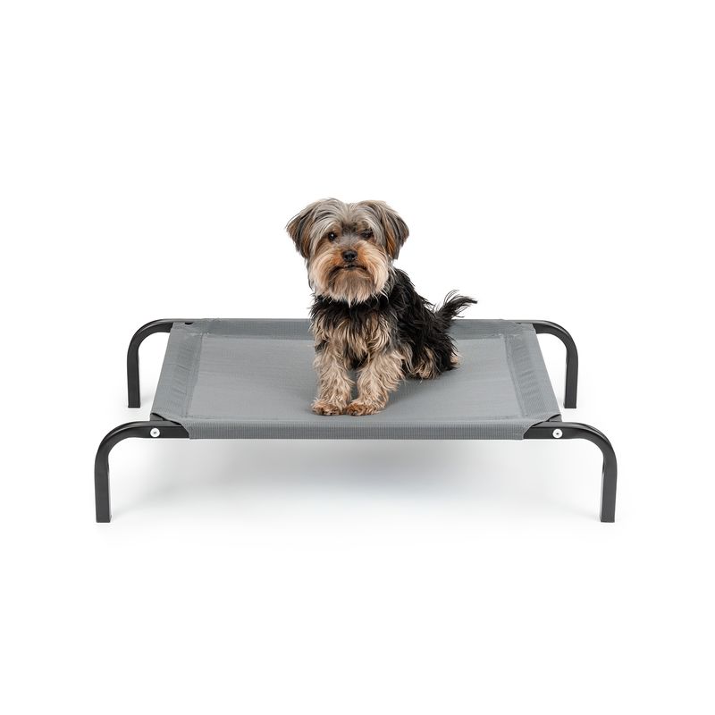 lionto lit pour chien extérieur surélevé en tissu respirant robuste