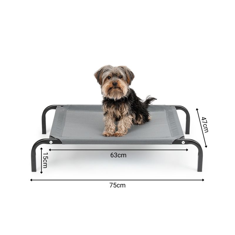 lionto lit pour chien extérieur surélevé en tissu respirant robuste