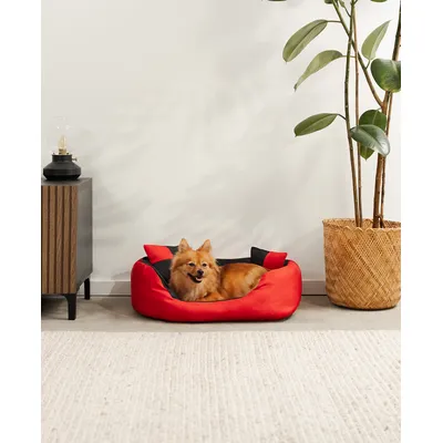 lionto panier pour chien 4-en-1 avec coussin réversible en tissu Oxford