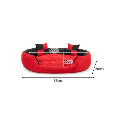lionto panier pour chien 4-en-1 avec coussin réversible en tissu Oxford