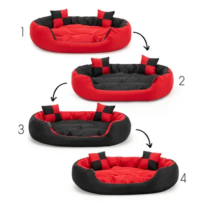 lionto panier pour chien 4-en-1 avec coussin réversible en tissu Oxford