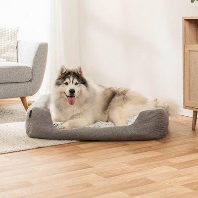lionto Hundebett mit weichem Kissen und niedrigem Einstieg
