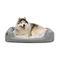 lionto panier pour chien avec coussin moelleux et entrée basse 110 x 80 x 27 cm, Gris
