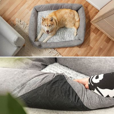 lionto Hundebett mit weichem Kissen und niedrigem Einstieg