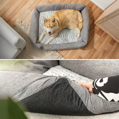 lionto panier pour chien avec coussin moelleux et entrée basse lionto panier pour chien avec coussin moelleux et entrée basse