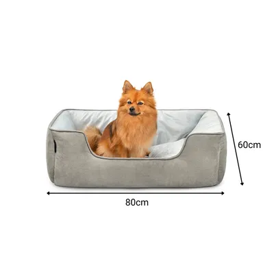 lionto lit pour chien 2-en-1 réversible, doux, lavable et confortable