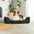 lionto lit pour chien 2-en-1 réversible, doux, lavable et confortable