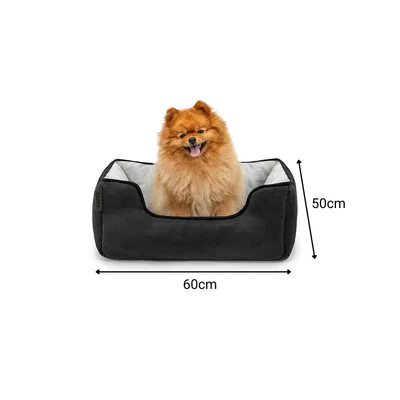 lionto lit pour chien 2-en-1 réversible, doux, lavable et confortable