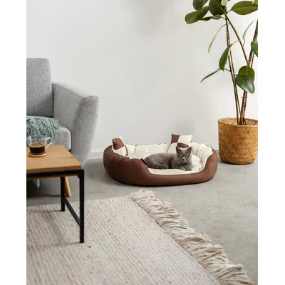 lionto panier pour chien 4-en-1 avec coussin réversible en tissu Oxford