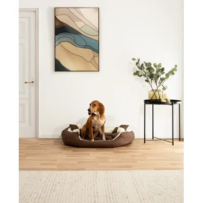 lionto panier pour chien 4-en-1 avec coussin réversible en tissu Oxford