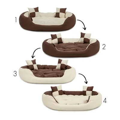 lionto panier pour chien 4-en-1 avec coussin réversible en tissu Oxford