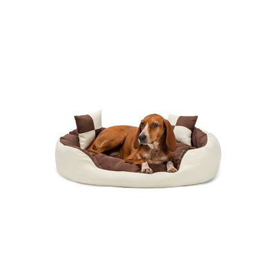 lionto 4-in-1 Hundebett mit Wendekissen aus strapazierfähigem Oxford-Gewebe