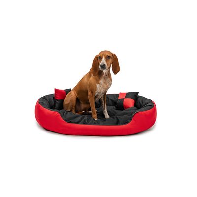 lionto 4-in-1 Hundebett mit Wendekissen aus strapazierfähigem Oxford-Gewebe