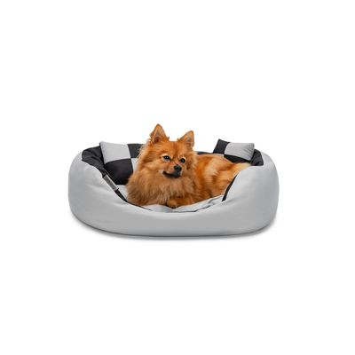 lionto 4-in-1 Hundebett mit Wendekissen aus strapazierfähigem Oxford-Gewebe