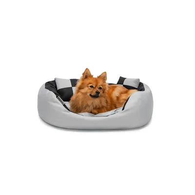 lionto panier pour chien 4-en-1 avec coussin réversible en tissu Oxford lionto panier pour chien 4-en-1 avec coussin réversible en tissu Oxford