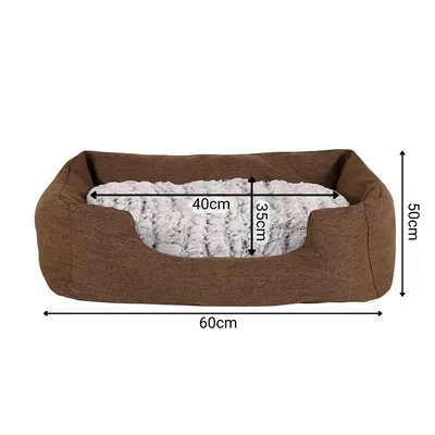 lionto panier pour chien avec coussin moelleux et entrée basse