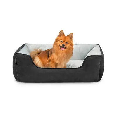 lionto lit pour chien 2-en-1 réversible, doux, lavable et confortable