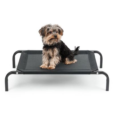 lionto lit pour chien extérieur surélevé en tissu respirant robuste