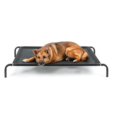 lionto lit pour chien extérieur surélevé en tissu respirant robuste