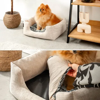 lionto panier pour chien avec coussin moelleux et entrée basse lionto panier pour chien avec coussin moelleux et entrée basse