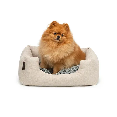 lionto panier pour chien avec coussin moelleux et entrée basse