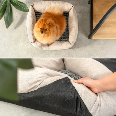 lionto panier pour chien avec coussin moelleux et entrée basse lionto panier pour chien avec coussin moelleux et entrée basse
