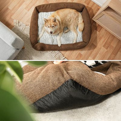 lionto Hundebett mit weichem Kissen und niedrigem Einstieg