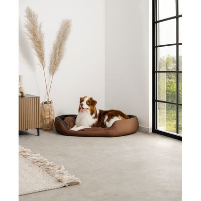 lionto 4-in-1 Hundebett mit Wendekissen aus strapazierfähigem Oxford-Gewebe