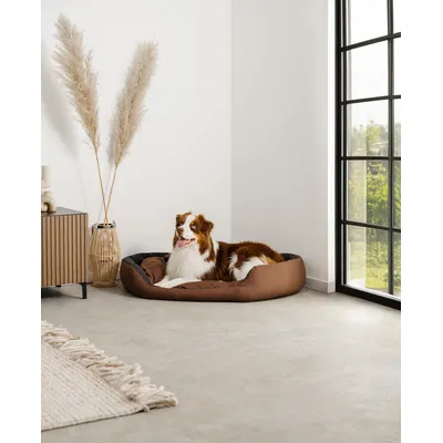 lionto panier pour chien 4-en-1 avec coussin réversible en tissu Oxford