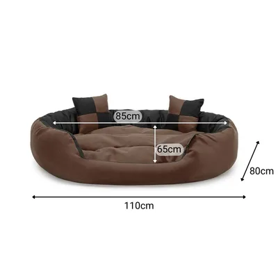 lionto panier pour chien 4-en-1 avec coussin réversible en tissu Oxford