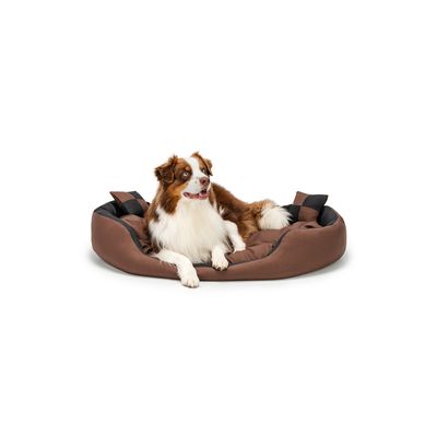 lionto 4-in-1 Hundebett mit Wendekissen aus strapazierfähigem Oxford-Gewebe