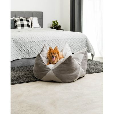 lionto Kronenkissen für Hunde und Katzen aus Velours weich und waschbar
