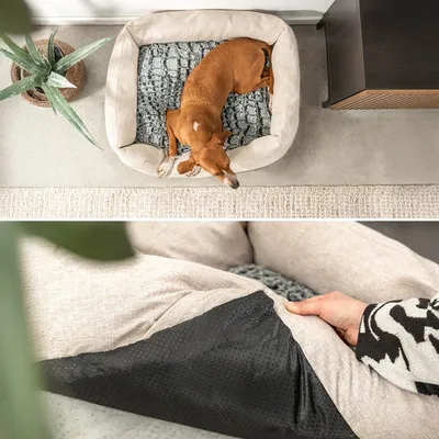 lionto panier pour chien avec coussin moelleux et entrée basse lionto panier pour chien avec coussin moelleux et entrée basse