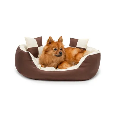 lionto panier pour chien 4-en-1 avec coussin réversible en tissu Oxford lionto panier pour chien 4-en-1 avec coussin réversible en tissu Oxford