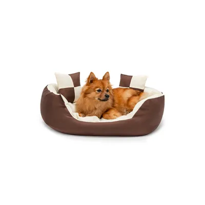 lionto panier pour chien 4-en-1 avec coussin réversible en tissu Oxford lionto panier pour chien 4-en-1 avec coussin réversible en tissu Oxford