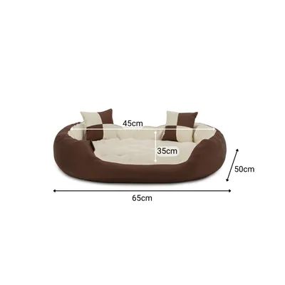 lionto panier pour chien 4-en-1 avec coussin réversible en tissu Oxford lionto panier pour chien 4-en-1 avec coussin réversible en tissu Oxford
