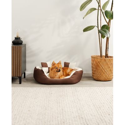 lionto 4-in-1 Hundebett mit Wendekissen aus strapazierfähigem Oxford-Gewebe