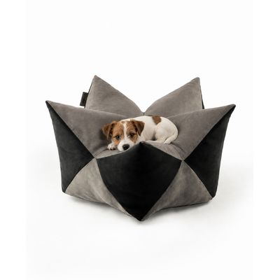 lionto coussin couronne pour chien et chat en suédine douce, lavable
