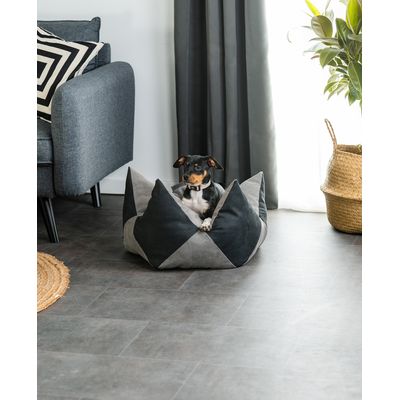 lionto Kronenkissen für Hunde und Katzen aus Velours weich und waschbar
