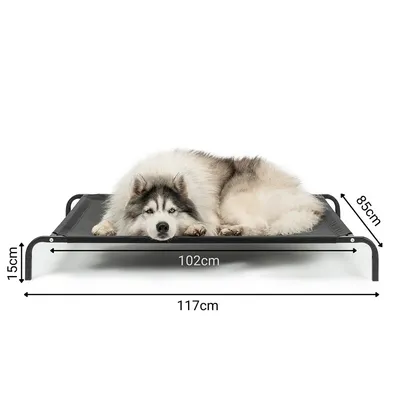 lionto lit pour chien extérieur surélevé en tissu respirant robuste lionto lit pour chien extérieur surélevé en tissu respirant robuste