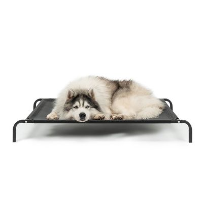 lionto lit pour chien extérieur surélevé en tissu respirant robuste