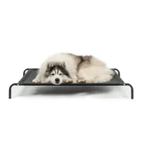 lionto lit pour chien extérieur surélevé en tissu respirant robuste