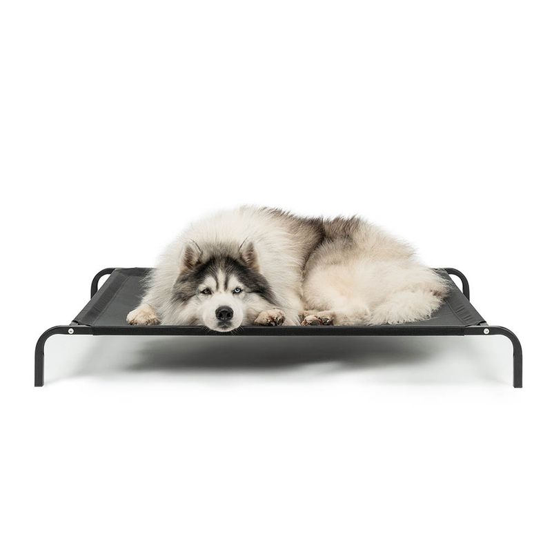 lionto lit pour chien extérieur surélevé en tissu respirant robuste