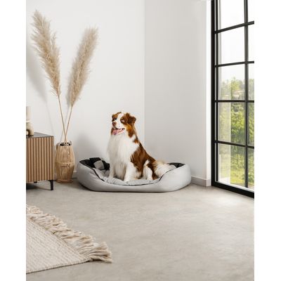 lionto 4-in-1 Hundebett mit Wendekissen aus strapazierfähigem Oxford-Gewebe