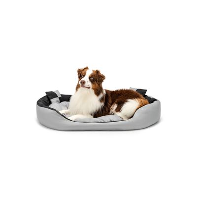 lionto 4-in-1 Hundebett mit Wendekissen aus strapazierfähigem Oxford-Gewebe