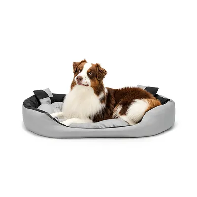 lionto panier pour chien 4-en-1 avec coussin réversible en tissu Oxford lionto panier pour chien 4-en-1 avec coussin réversible en tissu Oxford